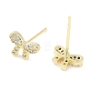 Brass Cubic Zirconia Stud Earrings for Women EJEW-S217-B05-2