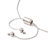 Polyester Tassel & Heart Charm Slider Bracelets for Women STAS-P302-13P-3