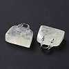 Watermelon Stone Glass Brass Pendants KK-E274-01P-023-4