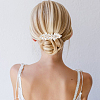 GOMAKERER 4Pcs 4 Style Flower Crystal Rhinestone Pearl Hair Barrettes OHAR-GO0001-08-7