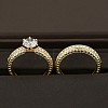 2Pcs Alloy with Crystal Rhinestone Finger Rings for Couple FS-WG6A3A8-10-1