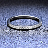 Rhodium Plated 925 Sterling Silver Micro Pave Moissanite Plain Band Rings WGF7D9C-20-3