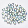 Transparent Spray Painted Glass Beads GLAA-R211-04-G01-1