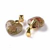 Natural Unakite Pendants G-C023-07E-3