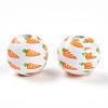 Easter Theme Printed Wood Beads WOOD-T032-22B-3