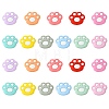 22Pcs 11 Colors Cat Paw Print Food Grade Eco-Friendly Silicone Focal Beads SIL-CJ0001-34-1