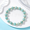 Natural Amazonite Beaded Stretch Bracelets for Women BJEW-JB13377-1