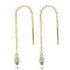 925 Sterling Silver Water Drop Ear Thread Fashion Simple Daily Wear Earrings. IQ3755-1
