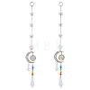 2Pcs Glass Butterfly & Cone Hanging Suncatchers HJEW-TADJ0021-2