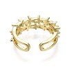 Brass Micro Pave Clear Cubic Zirconia Cuff Rings RJEW-S044-088-NF-4