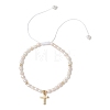 Brass Cross Charm Bracelets BJEW-JB13500-2