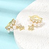 Brass Micro Pave Cubic Zirconia Cuff Earrings CU-CBAE7DF-29G-2