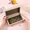 1Pc Wood Covered with PU Leather Jewelry Storage Boxes with Golden Tone Iron Findings CON-CN0001-24-3