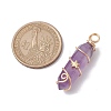 Natural Amethyst Double Terminal Pointed Pendants PALLOY-JF02672-01-3