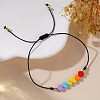 Friendship Rainbow Heart & Brass Bead Adjustable Braided Bracelets VD3512-1-4