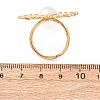 304 Stainless Steel Shell Beads Cuff Open Rings for Women RJEW-E301-01D-3