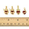 4Pcs 4 Styles Brass & Glass Pendants KK-FS0001-83-5