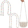 WADORN 2Pcs 2 Styles Rainbow Macaron Color Resin Beaded Bag Straps DIY-WR0002-64-1