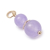 3Pcs 3 Styles Natural Dyed Malaysia Jade & Amethyst Round Beaded Pendants PALLOY-JF04701-08-4