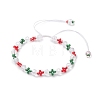 Christmas Handmade Glass Seed & Glass Braided Bead Bracelet BJEW-MZ00249-03-2