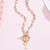 304 Stainless Steel Letter Pendant Necklaces NJEW-LP0001-52Y-G-3