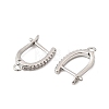 Brass Micro Pave Clear Cubic Zirconia Hoop Earring Finding KK-Z154-08P-2