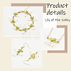 Plastic Pearl Beaded Flower of Life Dangle Earrings & Link Chain Bracelet & Pendant Necklace SJEW-AN0001-19-3