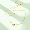 Natural Lemon Quartz(Heated) Chip and Rice Natural Pearl Beaded Necklaces GG-CBA3297-15G-B-2