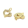 Brass Micro Pave Clear Cubic Zirconia Pendants KK-K365-04A-G-2