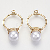 ABS Plastic Imitation Pearl Pendants KK-N235-016-3