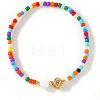 Colorful Round Glass Seed Bead Stretch Bracelets AO5283-15-1