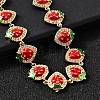 Brass Micro Pave Cubic Zirconia Link Bracelets BJEW-K278-02G-02-3