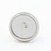 Tarnish Resistant 304 Stainless Steel Flat Round Stud Earring Settings X-STAS-I017-04-2
