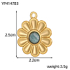 304 Stainless Steel & Natural Gemstone Pendants STAS-OY012-27G-3