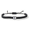 Flat Round with Letter Pattern Resin Beads Braided Bead Bracelets FS-WG43323-03-1
