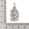 Brass Micro Pave Clear Cubic Zirconia Pendants KK-B099-01P-E-3