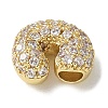 Brass Micro Pave Cubic Zirconia Beads KK-P290-61G-C-2