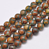 Tibetan Style Turtle Back Pattern dZi Beads Strands X-G-P229-A-04-8mm-1