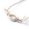 Printed Cowrie Shell Beads Braided Bead Bracelets SH-CJA99F-5