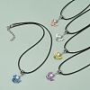 Glass Seed Beads & Glass Pearl Angel Pendant Necklaces NJEW-MZ00056-1