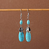 Bohemian tassel turquoise earrings JU8957-5-1