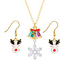 Christmas Alloy Enamel Pendant Necklaces & Dangle Earrings FS-WG15A06-03-1