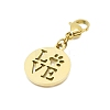 Stainless Steel Flat Round with Hollow Word Love Pendant Decorations PW-WG54D83-01-1