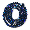 Electroplate Opaque Solid Color Glass Beads Strands EGLA-A044-P8mm-L16-2