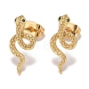 Green Cubic Zirconia Snake Stud Earrings X-EJEW-F282-25G-2