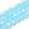 Imitation Jade Bicone Frosted Glass Bead Strands LS-EGLA-A039-J6mm-MB03-1