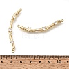 Brass Micro Pave Clear Cubic Zirconia Textured Curved Stick Links Connector Charms KK-Z156-18G-3