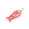 Brass Enamel Pendants KK-U062-22G-01-2