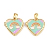 Brass with Enamel Locket Pendants KK-CBA415D-10G-01-1