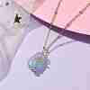 Natural Quartz with Brass Pendant Necklaces NJEW-JN04679-03-2